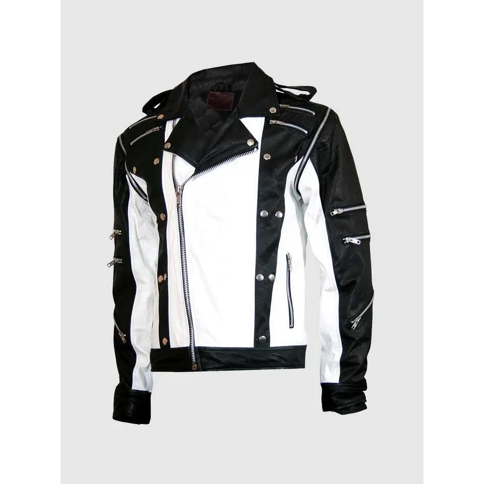 Black & White Leather Jacket