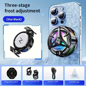 Phone Semiconductor Cooler, Fast Cooling Phone Refrigerator, Dual Magnetic Back Clip, Compatible with Various Devices, Three Adjustable Settings