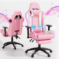 Pink Gaming Chair Pro(RGB, Speakers & Massage)