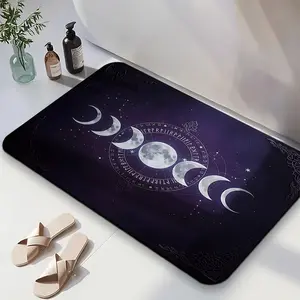 1PC,2D Starry Sky Moon Phase Diatomaceous Earth Bath Mat Non Slip Absorbent Quick Drying for Bathroom Entrance Home Decor Mystic Symbol Moon Cycle Constellation Anti Slip Water Absorbent Door Mat