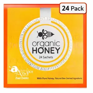 24 Pack Organic Honey Sachets - Single Serve, Portable & Mess-Free Natural Sweetener On-the-Go