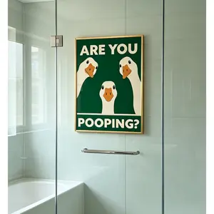 Are You Pooping? Duck Funny Poster  Viral Meme Bathroom Wall Art for Guest Toilet Quirky Duck Sign Humorous Restroom Decor  Unique Housewarming Gift  Aesthetic Bathroom Prints