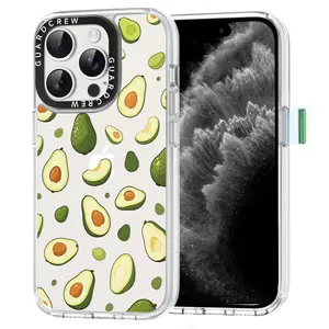 GuardCrew iPhone 15 Pro Max Case Avocado Design for iPhone 15 Pro Max Cover [Crashproof 11FT Military-Grade Drop Protection] Clear Shockproof Bumper Slim Phone Cover for iPhone 15 Pro Max