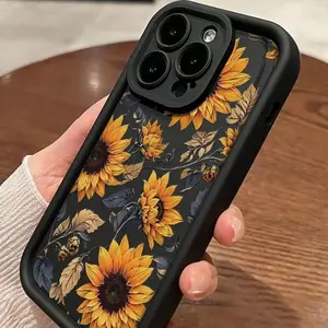 Sunflower Pattern Phone Case, Anti-drop Cellphone Protective Case, All-inclusive Shockproof Mobile Phone Cover for iPhone 11 12 13 14 15 Series