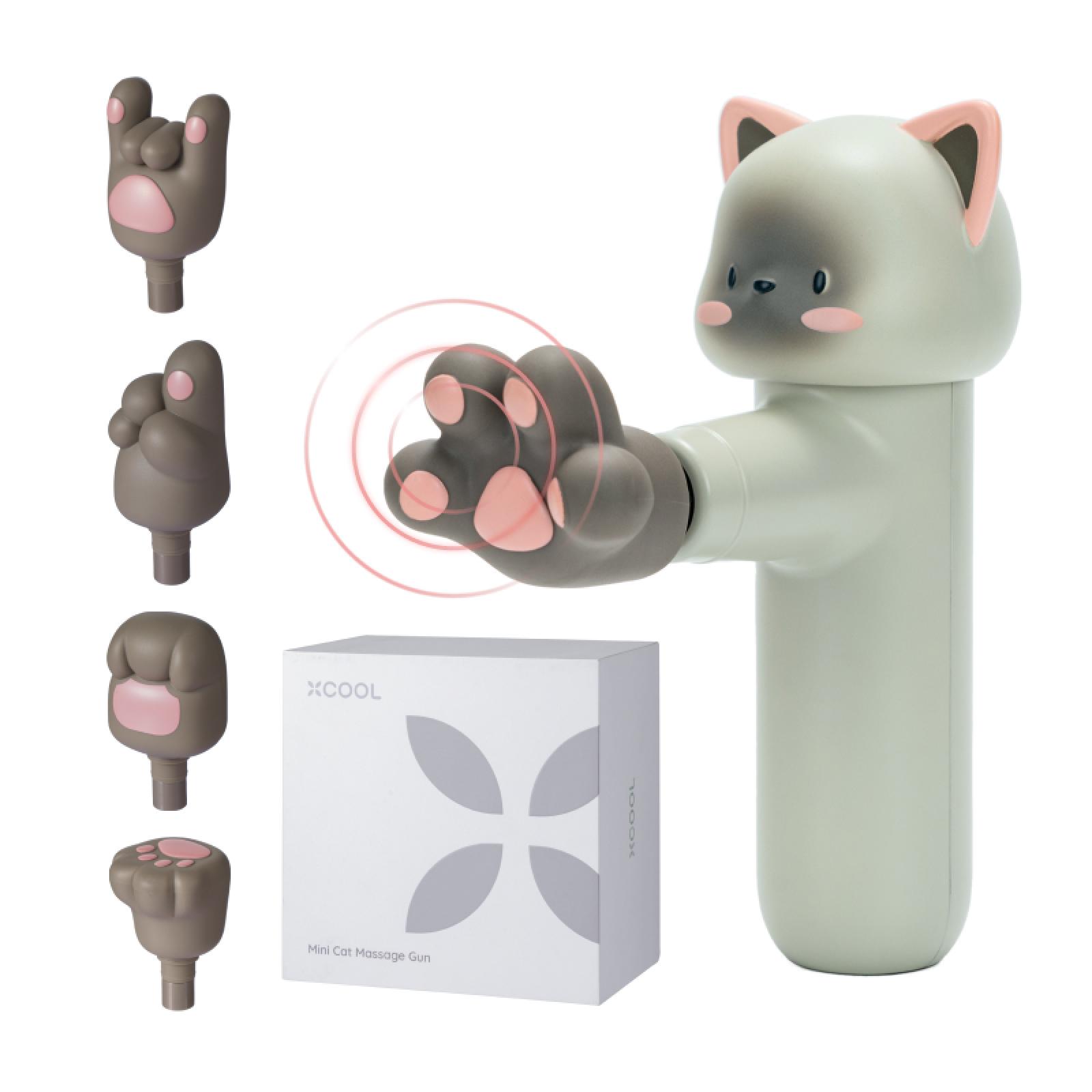 xCool MeowMate Mini Deep Tissue Massage tools, Rechargeable Sport Handheld Percussion Massager, Body Muscle Massager, Pe