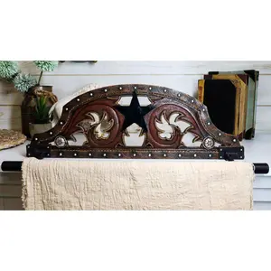Cowboy Western Rustic Bootcut Scroll Lace Lone Star Wall Hand Towel Holder Roll