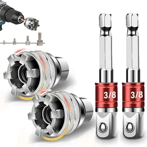 NextQube Adjustable Multi-Function Universal Socket Tool - 3/8" Drive Ratchet Torque Wrench & Power Drill Compatible, DIY Maintenance Universal Socket Spanners & Wrenches