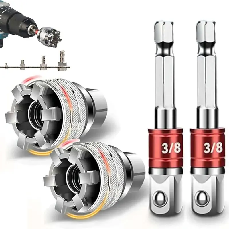 Multi-Function Socket Wrench Tool - Universal Maintenance Tool, Adjustable Universal Socket Wrench, Universal Socket Tool for 3/8" Drive Ratchet Torque Wrench & Power Drill