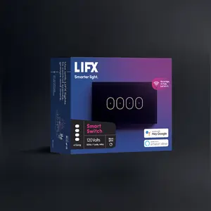 LIFX Smart Switch 4 Button Black - Glass