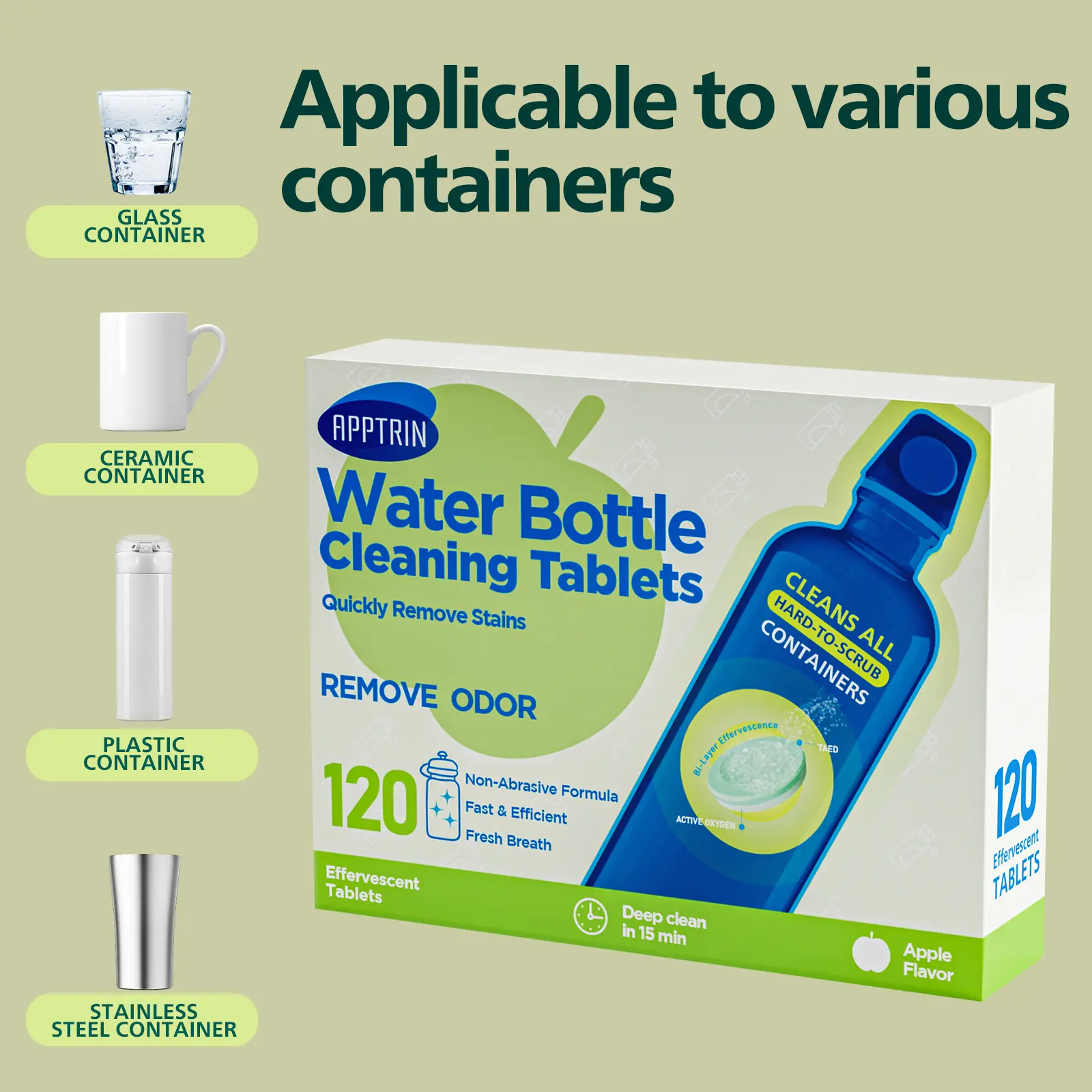 2026 Newly Launched Tea Stain Remover, Household Cleaner for Water Bottles, Thermos Cups, Kettles, Teacups, Removes Coffee Stains & Limescale