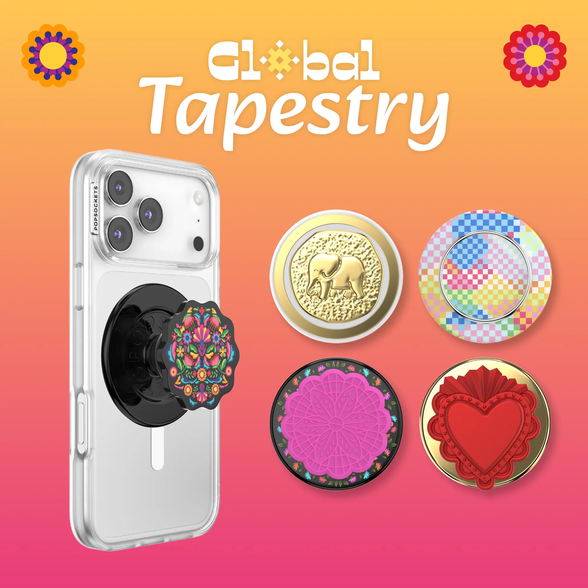 Global Tapestry PopGrip for MagSafe - Magnetic Phone Grip and Phone Stand - PopSockets Global Tapestry PopGrip for MagSafe - Magnetic Phone Grip and Phone Stand - PopSockets
