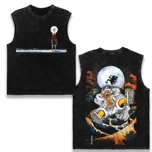 Monkey D Lufy GearV Jo¥Boy One Pice Anime Streetwear Vintage Washed Tee Hoodie Sweatshirt Tank Top Pre Washed Cotton Graphic Shirt Men Fashion