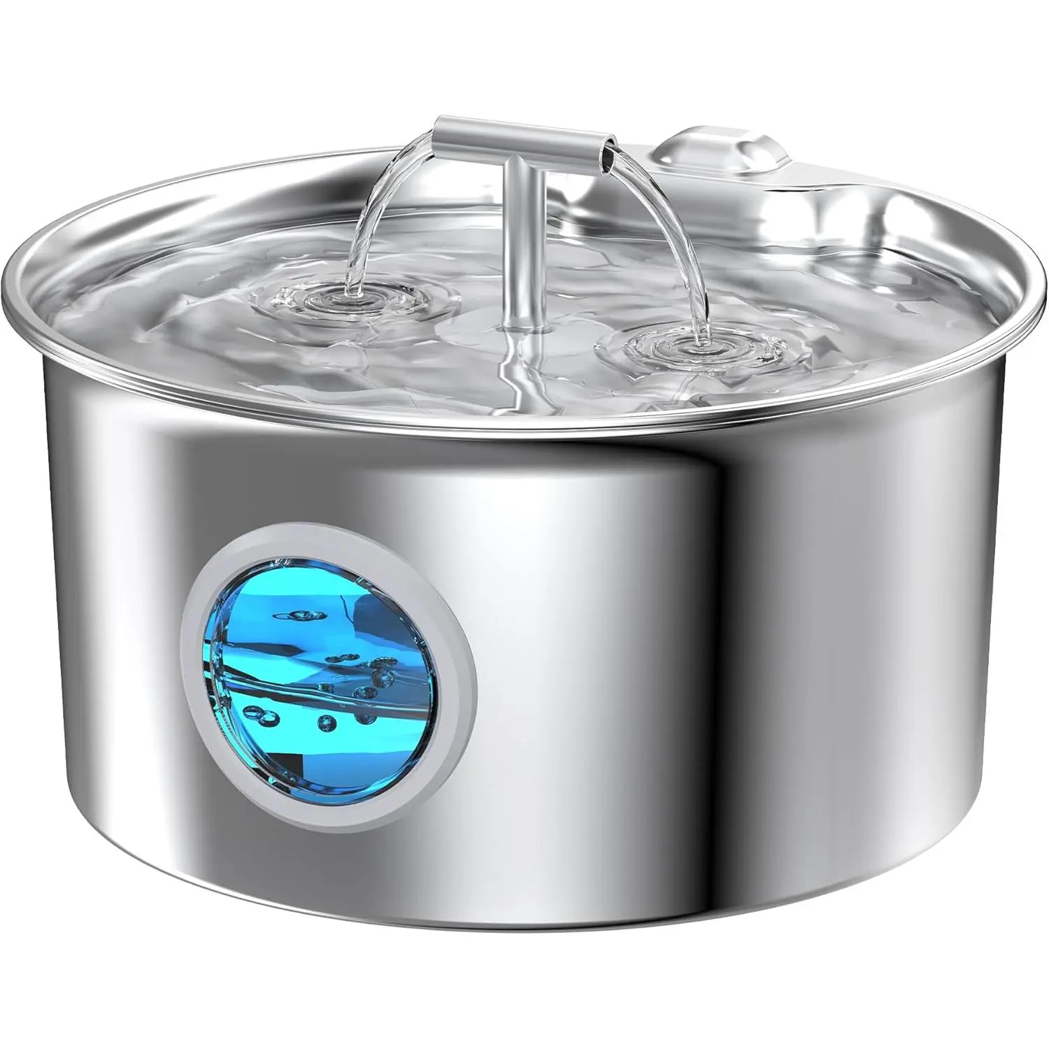 Water Fountain Stainless Steel: 2.6L  Fountain for Drinking - Pet Water Fountain for Cats Indoor - Automatic Pet Water Dispenser Bowl -  Auto Feeding Supplies  for Small  Large Kitty