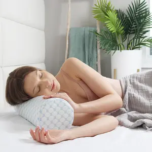 Nestl Neck Roll Pillow for Pain Relief - Premium Memory Foam – Bolster Pillow for Sleeping with a Breathable Cooling Cover - Comfy Cylinder Neck Roll Pillow