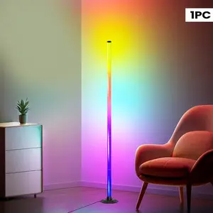 LED Floor Atmosphere Lamp, RGB Color Changing, RGB Light Effect, Remote Control, Simple Corner Standing Light Tube, Romantic Ambiance, Decorative Lighting, Modern Standing Light, Minimalistic Design
