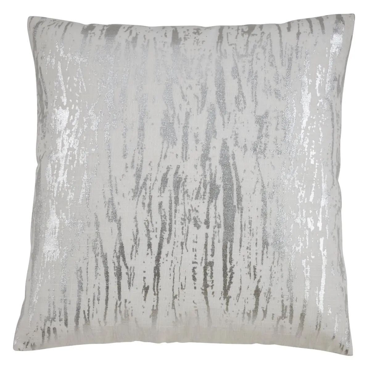 Saro Lifestyle 1612.S20SD 20 in. Distressed Metallic Foil Cotton Down-Filled Throw Pillow - Silver, Machine Washable, Standard Pillow Gold Option, Distressed Metallic Foil Design