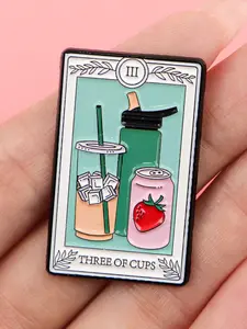 Tarot Quote Enamel Brooch Pin, Illustrative Style Badge, Zinc Alloy Emblem, Fashion Accessory Gift for Backpacks and Clothing