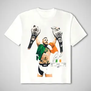 UFC Conor McGregor Double Belted Oversized Tee, Conor McGregor UFC Shirt, McGregor Tee, UFC Fans Shirt, UFC Tee, Gift For Him For Her Fighters Menswear Cotton Crewneck Clothes