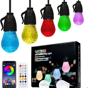 Outdoor Led String Lights 49ft, Remote and App for Outside, Deck Decorations, Outdoor Lighting & Ceiling Fans House Decor For Garden, Patio, Backyard