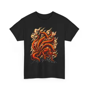 Kurama Shirt Naruto Shippuden Kyubi Anime Unisex Tee T-Shirt All Size Soft Manga