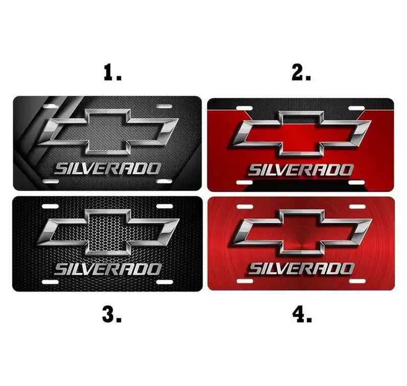 [Chevy Silverado, Full-Size Pickup & American Truck Vibe] Chevy Silverado Aluminum License Plate, Full-Size Pickup Front Car Tag, Chevy Truck Vehicle Vanity Decor
