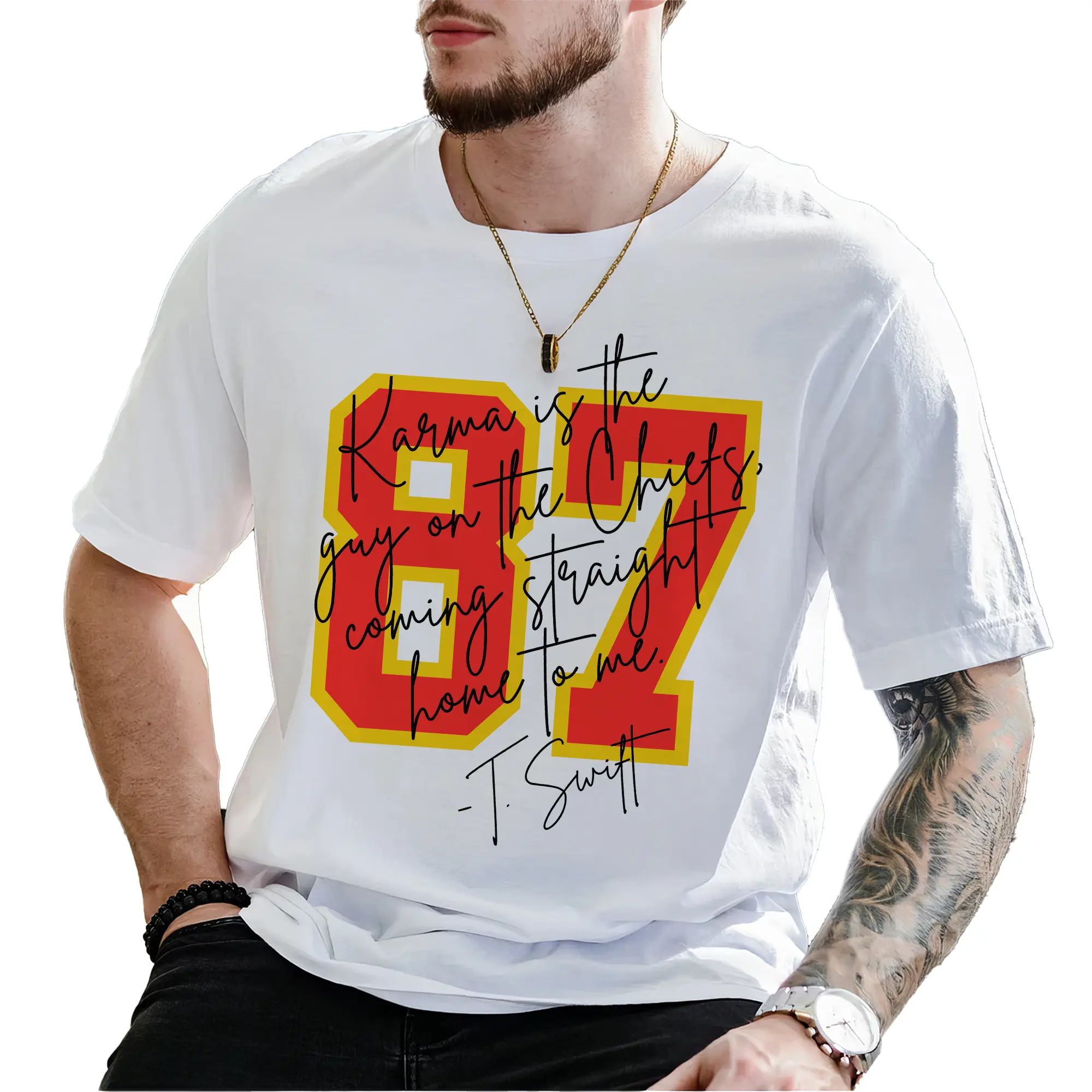 Kan City Football T-shirt Karma Is The Guy, Football Shirt, Chiefs Shirt, Kelce Shirt, Funny Football Shirt, For Fan Men