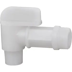 Durable Polyethylene Plastic Drum Faucet Spigot Replacement 1 Inch Thread 3/4 White Flow 1-Pack for Plastic Drums Jugs