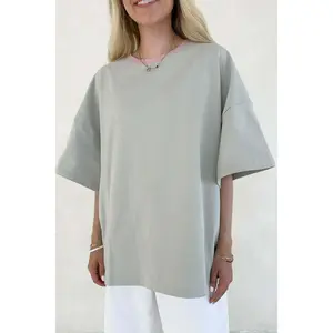 Charity Contrast Cotton Tee in Sage