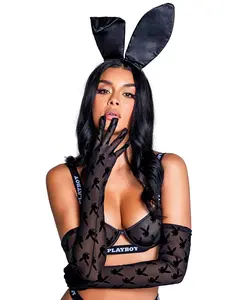 BAHPBLI129 - Bold Playboy Bunny Noir Gloves