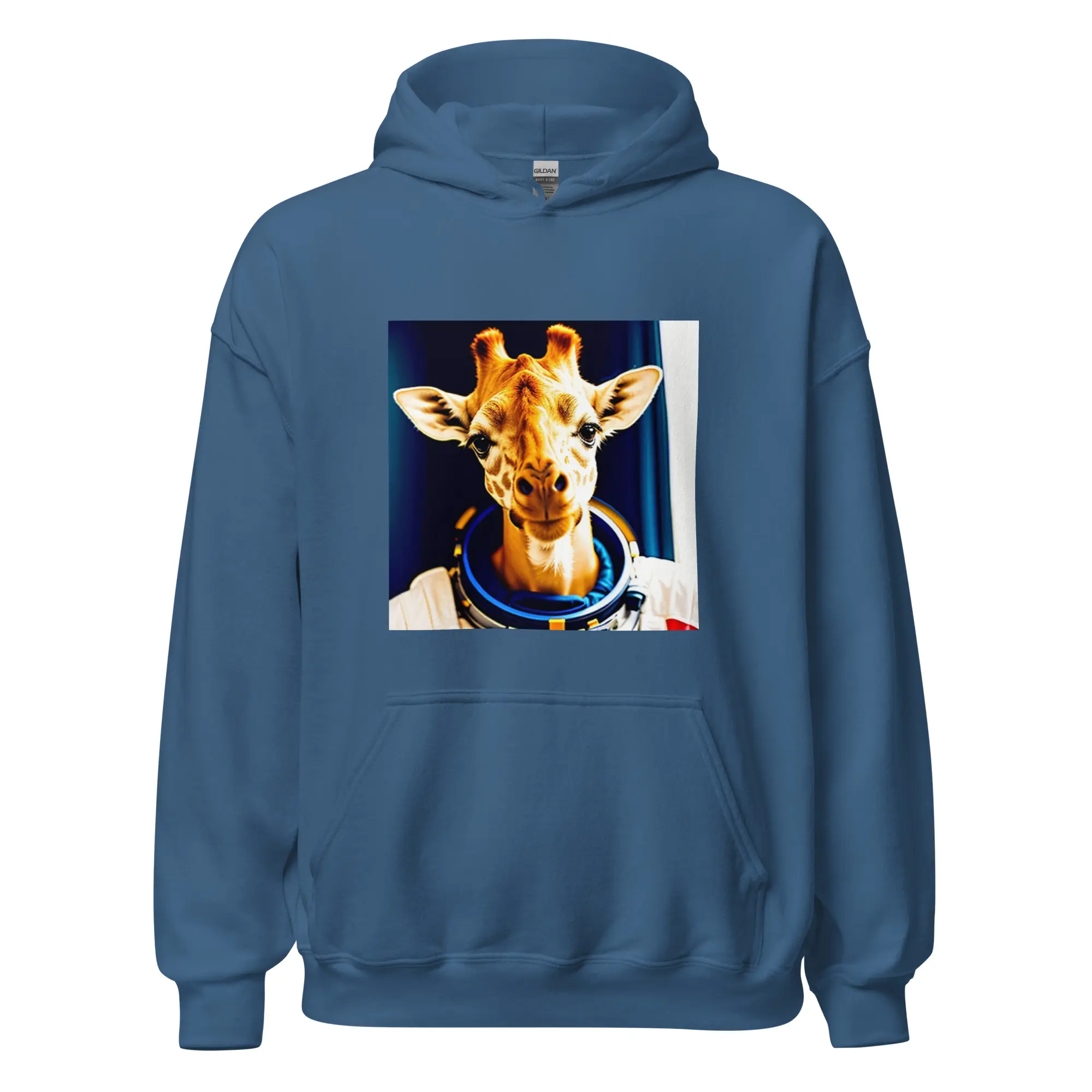 Gildan Astro Giraffe Hoodie - Soft and Smooth Pullover with Double-lined Hood and Pocket for Men's & Women's Sweaters