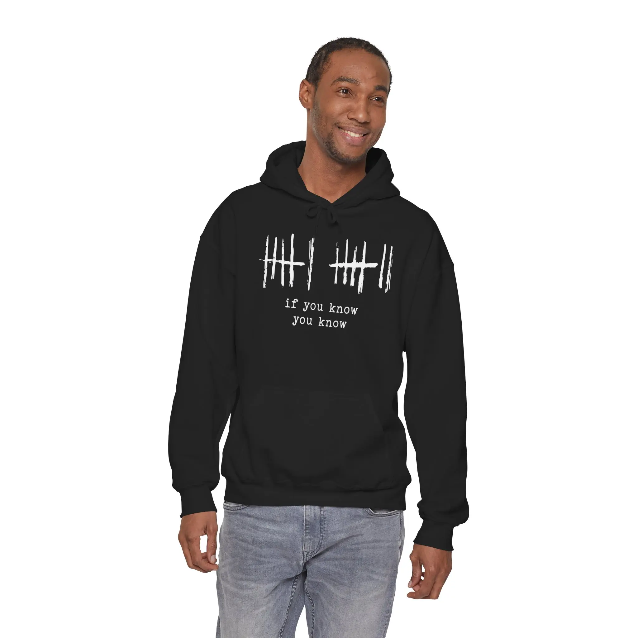 tally marks 'if you know you know' Hooded Sweatshirt | minimalist cryptic