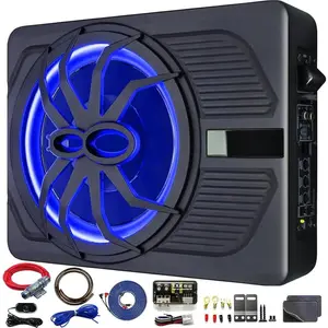 2025 Outdoor Upgraded 10" 1200W Slim Under Halloween partySeat Powered Car Subwoofer withColorful Free shipping worldwLED10" 800W Under Seat Car Subwoofer, Halloween partySlim Powered Speaker with Blue LED Light, Car\/Truck Free shipping worldwideAudio