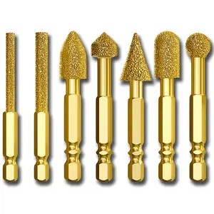 7PCS Heavy Duty Diamond Grinding Bits, Professional Grinding Polishing and Carving Tool Set with 6mm Shank for Cast Iron Concrete Stainless Steel Marble and Stone