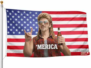 ’MERICA Mullet Man American Flag – Funny Patriotic Truck, Garage & Mud Muddin Flag – Perfect Gift Freedom Lovers Funny Flag tapestry banners mens