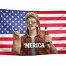 ’MERICA Mullet Man American Flag – Funny Patriotic Truck, Garage & Mud Muddin Flag – Perfect Gift Freedom Lovers Funny Flag tapestry banners mens