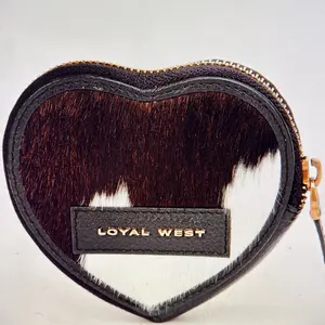 Loyal West cowhide heart coin pouch