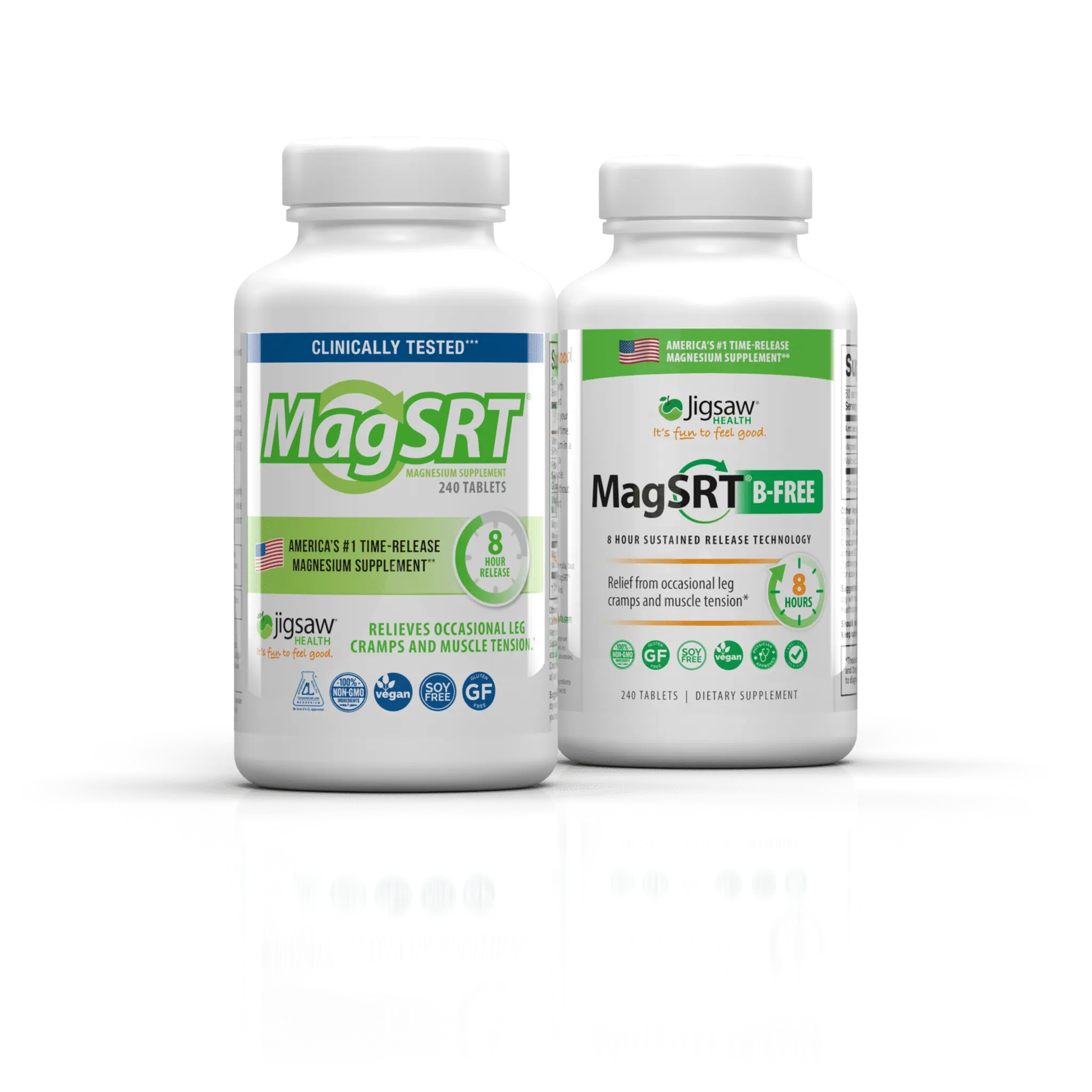 Jigsaw Health MagSRT - Clinically tested time-release Magnesium w/SRT 500mg Elemental Magnesium w/ Slow Release Technology (60 servings)
