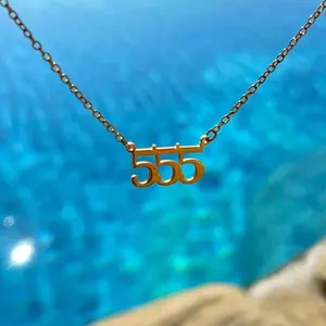 Angel Number 555 18 Karat Yellow Gold Plated / Silver Necklace