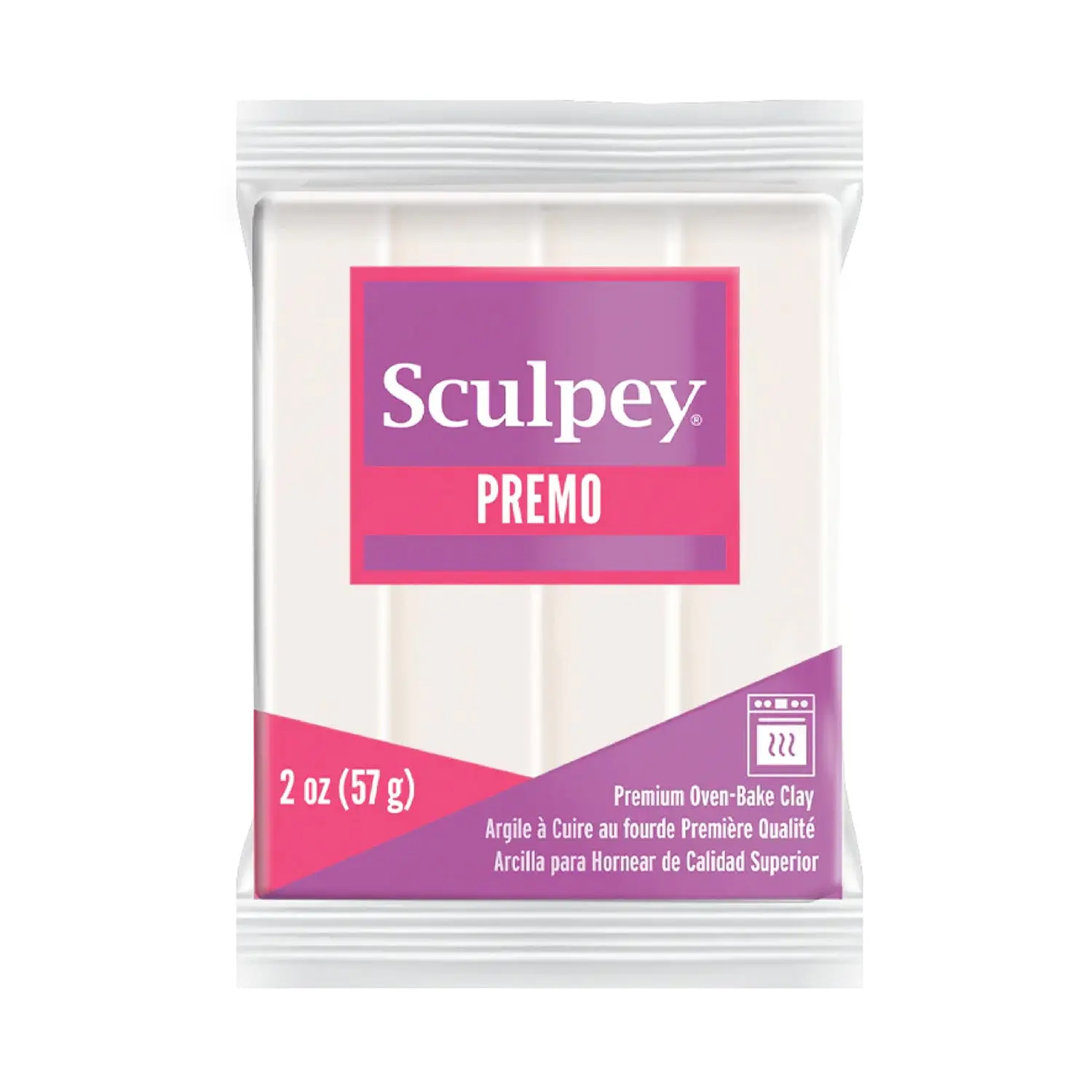 Premo Accent Sculpey Polymer Clay - White Translucent 2 oz block