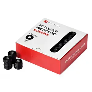 Style L Prewound Magnetic Core 70D/2(60WT) Black Embroidery Magnetic Bobbins(144 Bobbins)