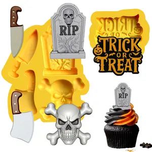 Halloween Horror Silicone Mold Set 2 pcs - DIY Kit for Soap Making Wax Melts & Handmade Crafts - Spooky Decorations & Treats - Halloween-Themed Projects