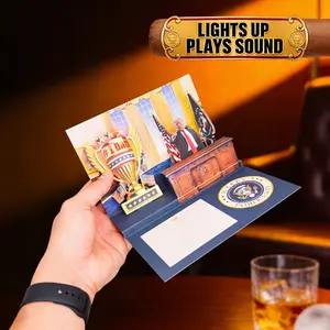 Funny Talking Pop Up Fathers Day Card with Lights & Sound, Plays Heartfelt 'I Love You Dad' Voice Message, 3D Pop-Up Scene with #1 Dad Trophy, Funny Novelty Father's Day Card from Son, Daughter, or Wife