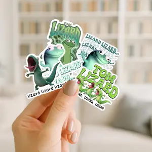 Lizard Lizard Lizard Die Cut Sticker,  Pinterest Tumbler Stickers, Water Bottle Stickers, Tom Lizard Funny Stickers