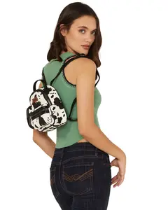Wrangler Women's Cow Print Mini Backpack - Wg133-8600-Bk