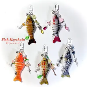 [NEW] Bag Charms, Fish keychain, Handmade Beaded Fish Lure Keychain: Decorative Bag Charm