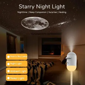 Multifunctional Portable Glaxcy Starry Sky Night Light Projector, with Sliding Projection Films, Adjustable Brightness 360° Rotating Design and USB Power for Car and Bedroom Decoration for Adults and Kids.