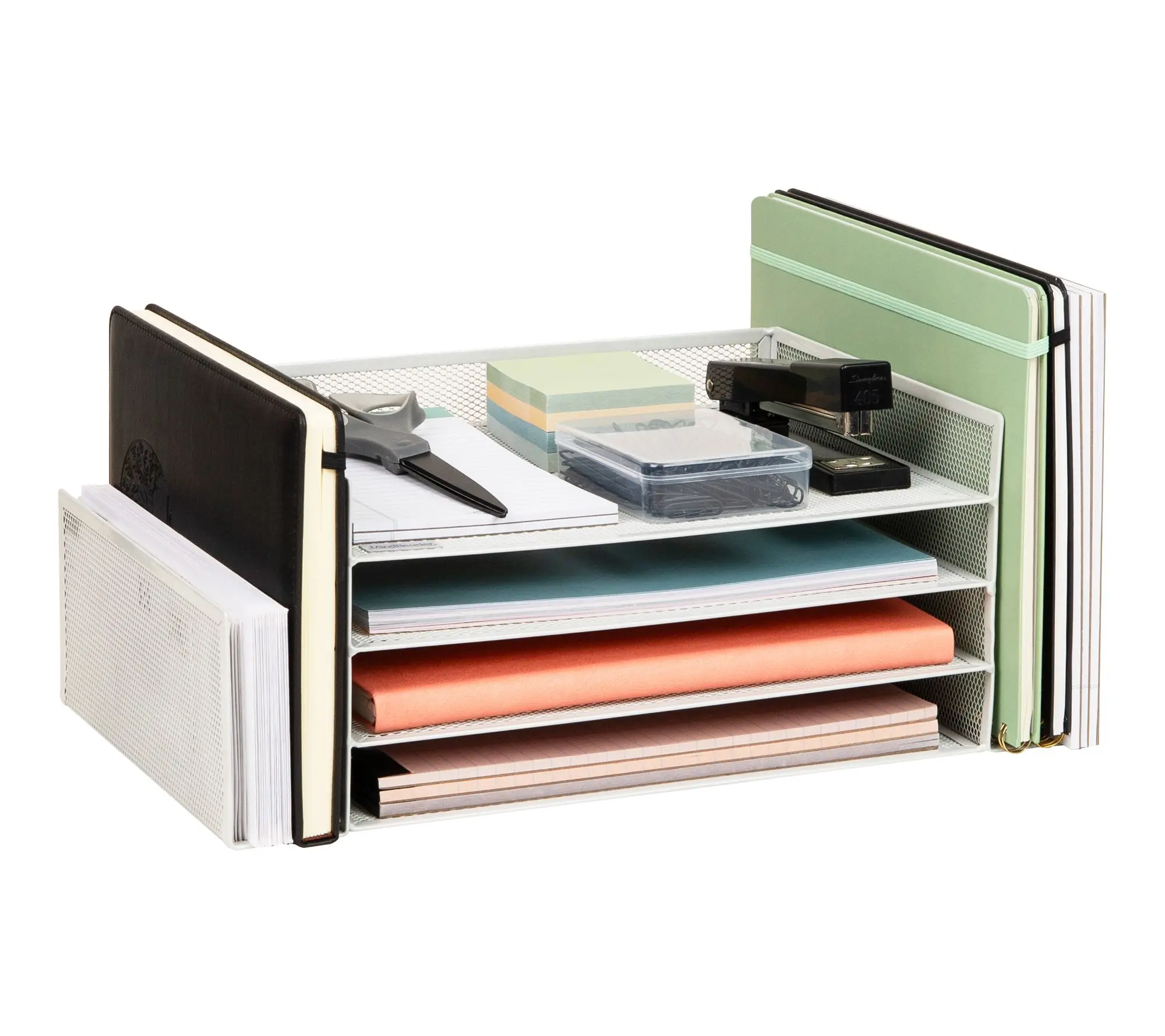 Mind Reader Desktop Organizer, File Storage, Paper Tray, White Mind Reader Desktop Organizer, File Storage, Paper Tray, White