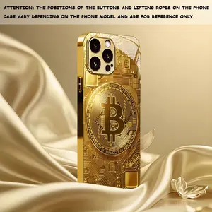 A new high-end gold-plated phone case inspired by Bitcoin, designed to be compatible with various iPhones (including the latest models). This electroplated tempered glass phone case is an excellent gift for any occasion