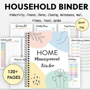 Home Management Binder Family Management Handbook, Mom Planner, Essential Home Organization Tool, Comprehensive Guide for Effective Household Management, Productivity Planner
