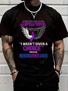 100% Cotton I Wasn't Given A Choice Rheumatoid Arthritis Warrior T Shirt T-Shirt Women's Men's Graphic Tee Crew Neck summer vacation Tops